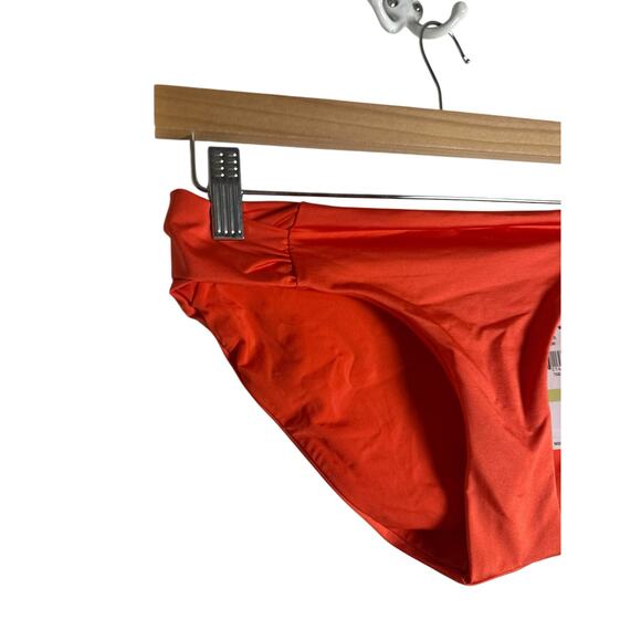 Trina Turk Tab Side Flame Red Orange Hipster Bikini Swimsuit Bottoms Size 4 - Picture 3 of 7